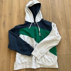 Oversized zip-up hoodie.